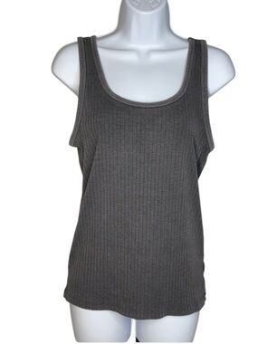 aerie Ribbed Tank Top - Charcoal Gray -  Large